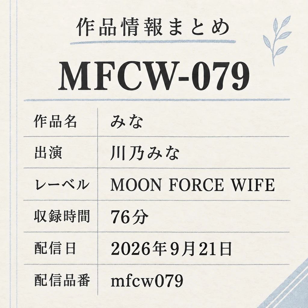 MFCW-079 みな 川乃みな 作品情報まとめ