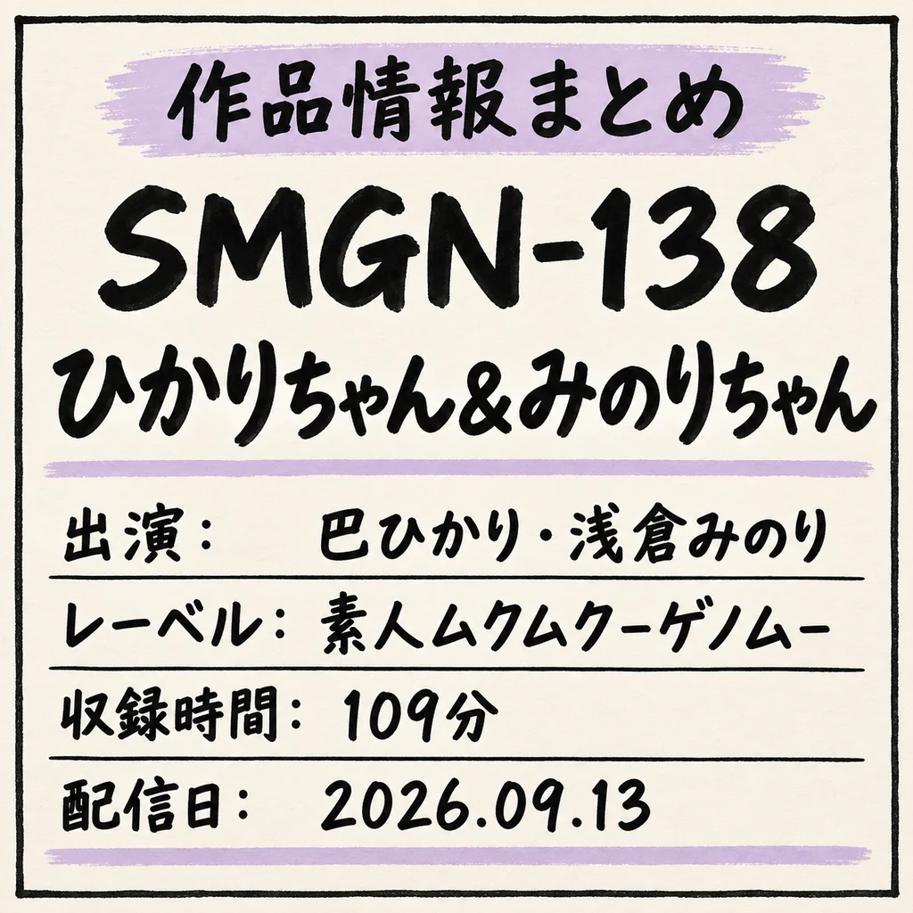 SMGN-138 ひかりちゃん&みのりちゃん 巴ひかり 浅倉みのり 作品情報まとめ