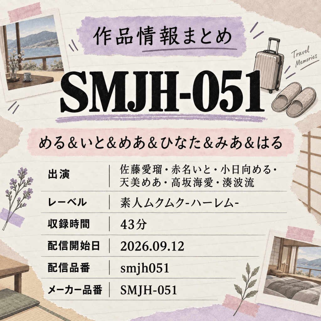 SMJH-051 める&いと&めあ&ひなた&みあ&はる 出演者・レーベル・配信情報まとめ