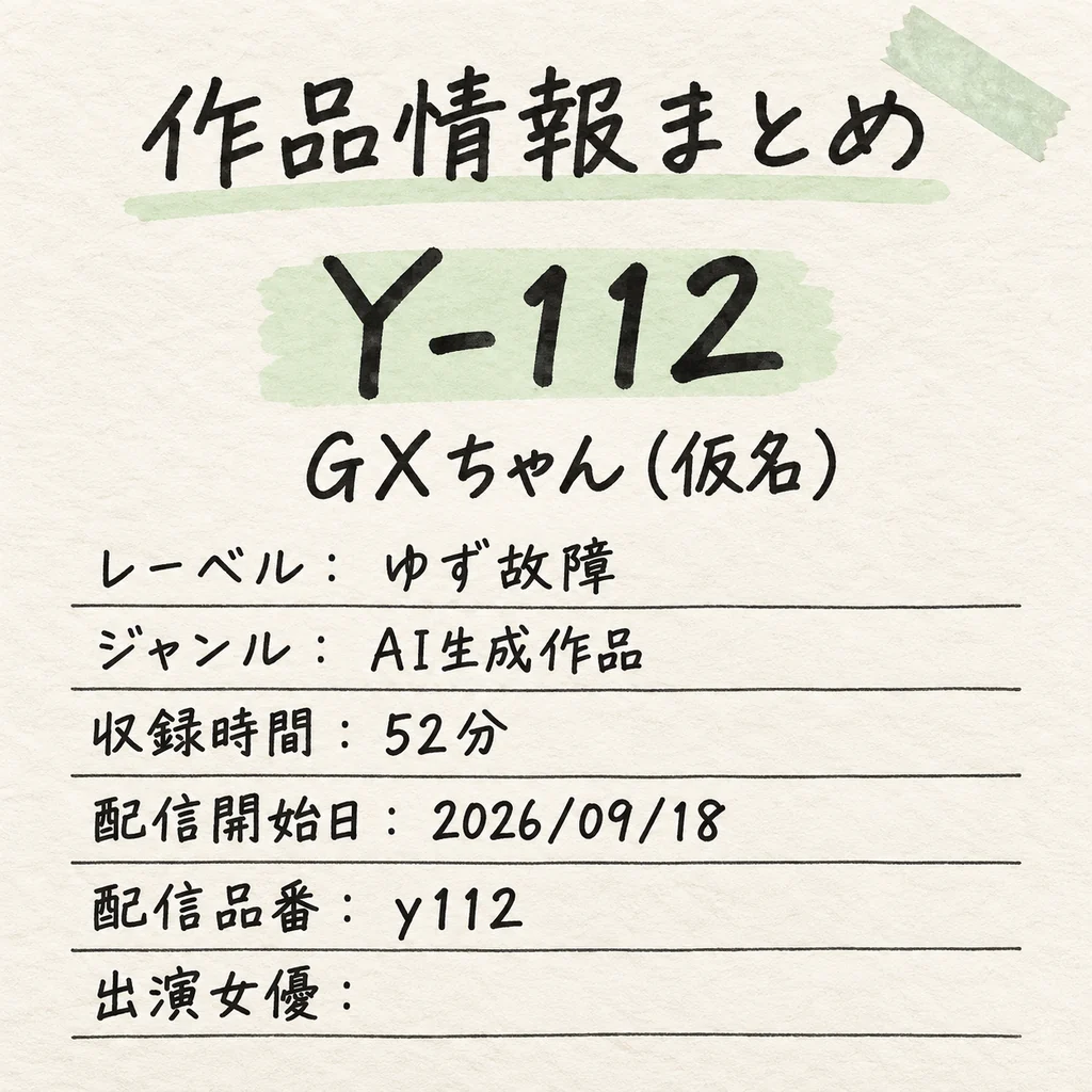 Y-112 GXちゃん（仮名） ゆず故障 作品情報まとめ
