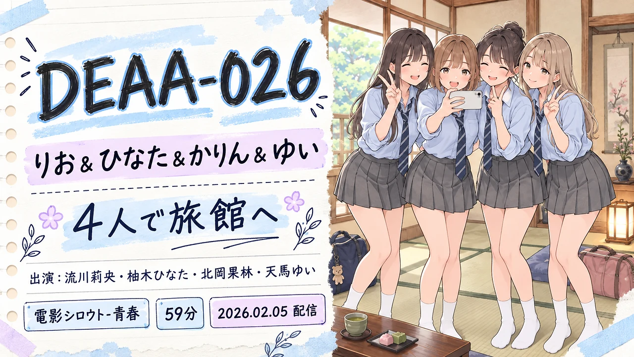 DEAA-026 りお＆ひなた＆かりん＆ゆい 流川莉央・柚木ひなた・北岡果林・天馬ゆい 電影シロウト-青春-